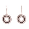Round in Round Silver Plated Earring With Jet,Crystals 