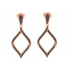 Diamond Shaped Rose gold Plated Jet Crystal Post Earring