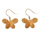 Yellow Gold Plated Butter Fly Dangle Earring