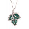 Green Crystal Leaf Pendant 