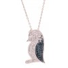 Penguin Pendant With Montana Blue,Crystals