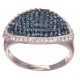 Silver Plated Montana Blue, Crystal Ring