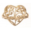 Gold Plated Filigree Heart Ring