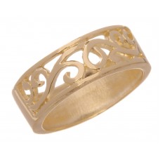 Yellow Gold Plated Swirl Ring