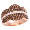 Rose Gold Shaped Plated Ring With Smokey Topaz Crystal